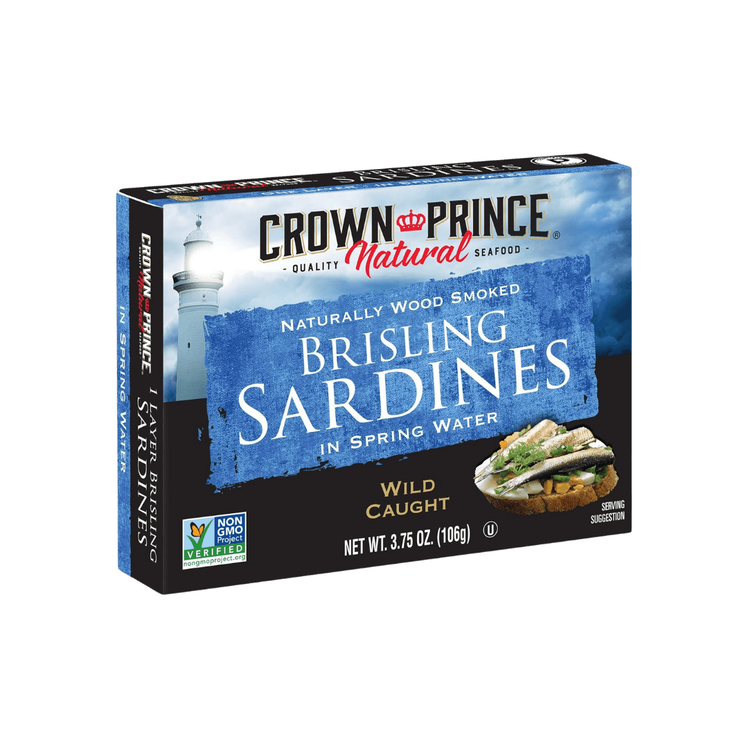 Brisling Sardines in Spring Water Crown Prince Natural